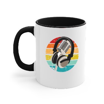 Discover Vintage Sunset microphone Accent Mugs