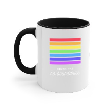 Discover Drunk Has No Boundaries Accent Mugs