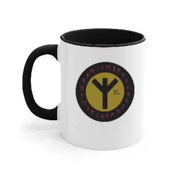 Discover Yellow Elhaz Futhark Rune | Pagan | Viking Symbol Accent Mugs