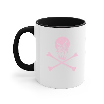 Discover Drunk Pirate Skull & Crossbones Vintage (Pink) Accent Mugs