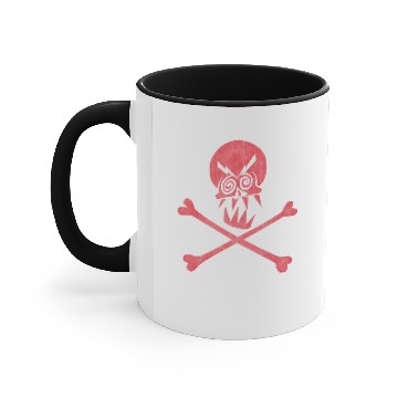 Discover Drunk Pirate Skull & Crossbones Vintage (Red) Accent Mugs
