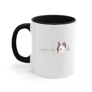 Discover Frenchie Face Heartbeat French Bulldog Gift French Accent Mugs