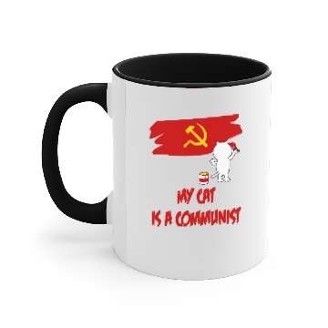 Discover my cat is a communist 2 vectorized Accent Mugs