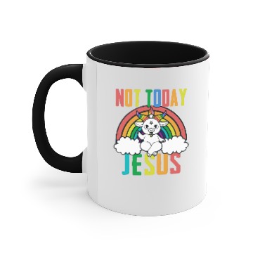 Discover Satan Baphomet Not Today Jesus Accent Mugs Unisex T-Shir