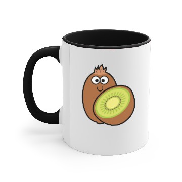Discover Funny Cartoon Kiwi Fruit Accent Mugs