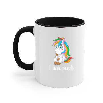 Discover unicorn i hate people Accent Mugs