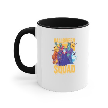 Discover Halloween Squad Skeleton Ghost Wolf Vampire Witch Accent Mugs