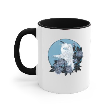 Discover Heron with flowers Accent Mugs