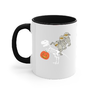 Discover Skeleton Riding Mummy Dinosaur Accent Mugs