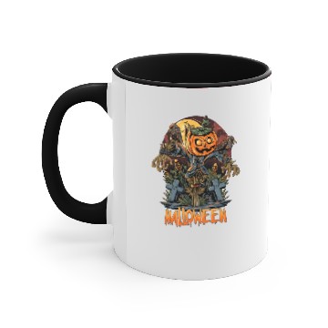 Discover halloween scarecrow pumpkins Accent Mugs