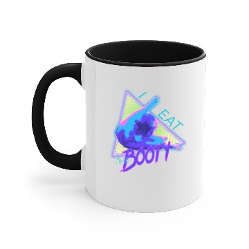 Discover I Eat The Booty Funny Cat 90s - White Accent Mugs