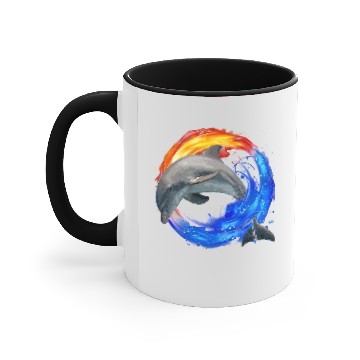 Discover Dolphin Jump Accent Mugs