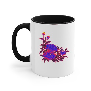 Discover Polyamorous Pride Peony Flower Arrangement Accent Mugs