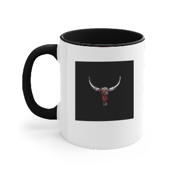 Discover Red Cow Skull #3 Accent Mugs