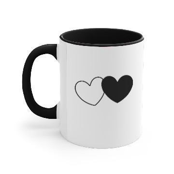 Discover heart black hearts gift valentines day couples Accent Mugs