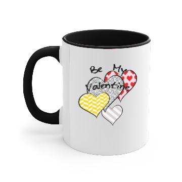 Discover Be My Valentine Patterned Hearts light Accent Mugs