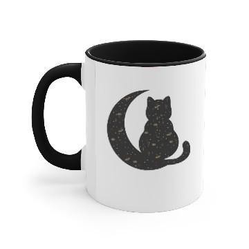 Discover Celestial Cat and Moon Accent Mugs