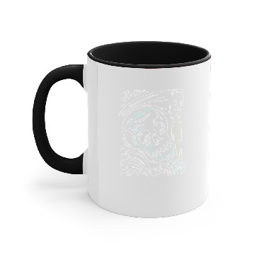 Discover Grim Reaper Wielding Scythe Sickle White Outline Accent Mugs