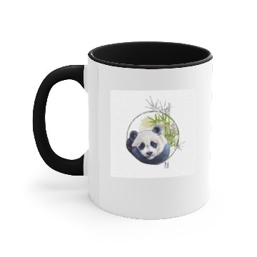 Discover Cute sweet panda with bamboo Accent Mugs