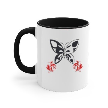 Discover White &black butterfly Accent Mugs