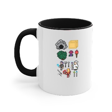 Discover 8 Bit Characters Accent Mugs