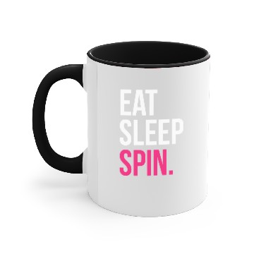 Discover Eat Sleep Spin Cycling Class Accent Mugs