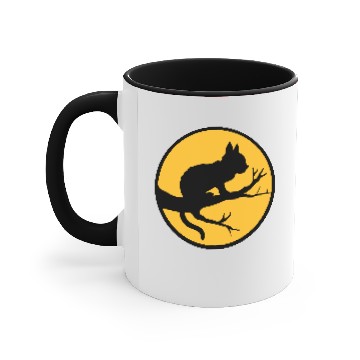Discover Black cat moon tree Accent Mugs