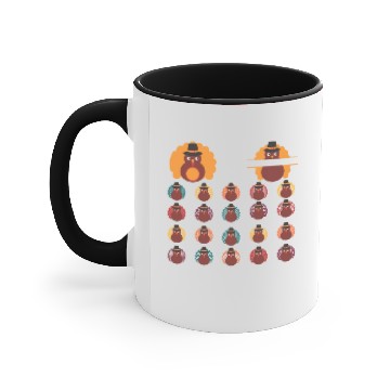 Discover Little Turkey Monogram Frames Accent Mugs