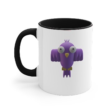 Discover Cute 3D Purple Cartoon Bird Accent Mugs