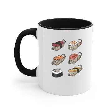 Discover Devon Rex Cat Japanese Sushi Accent Mugs