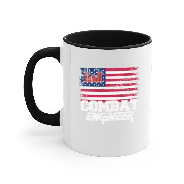 Discover Combat Engineer with American Flag Distressed U S Accent Mugs