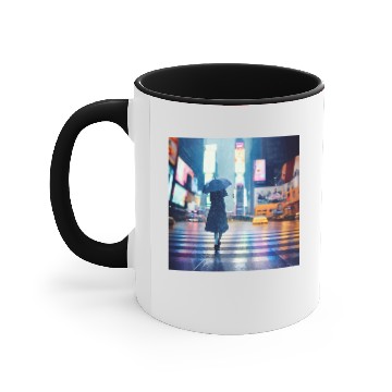 Discover Walking in the rain Accent Mugs