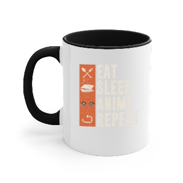 Discover eat sleep anime repeat Accent Mugs