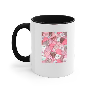 Discover Pink Baby Patchwork Sarilmak Pattern Teddy Bear Accent Mugs