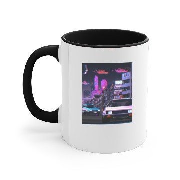 Discover Vaporwave Car Synthwave City Accent Mugs