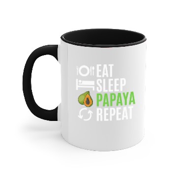 Discover Eat Sleep Papaya Repeat Accent Mugs