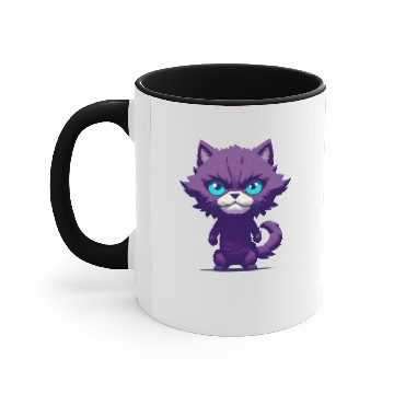 Discover Purple cat, blue eyes Accent Mugs