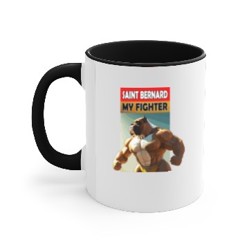 Discover Saint Bernard my fighter doggy Accent Mugs