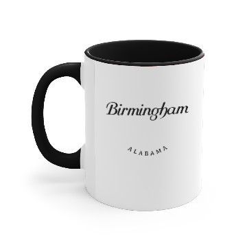 Discover Birmingham Albm Black Font Accent Mugs