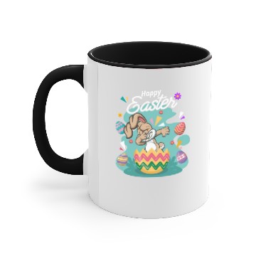 Discover Happy dabbing Easter Bunny Accent Mugs