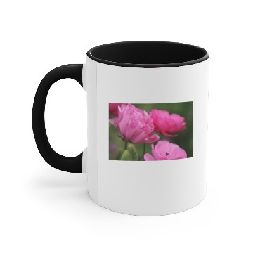 Discover Closeup Deep Peony Pink Ranunculus Accent Mugs