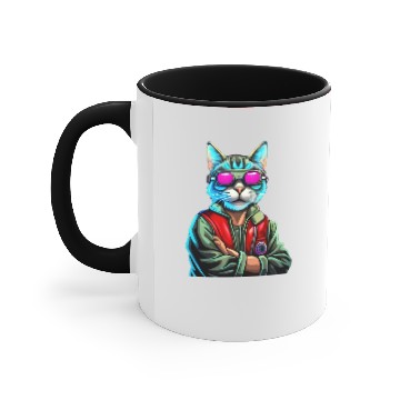 Discover worker cat, mom Accent Mugs