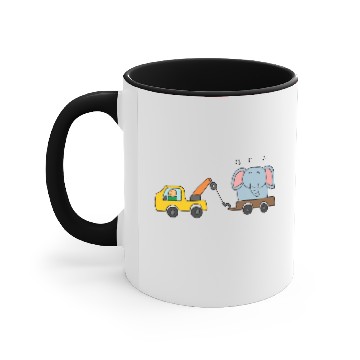 Discover Cute Tow Truck Towing An Elephant Accent Mugs