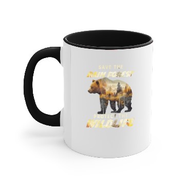 Discover Save the Rain Forest Protect Wildlife Care Accent Mugs