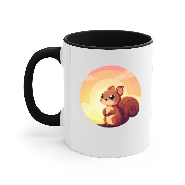 Discover Squirrel Round Sunset Design Accent Mugs