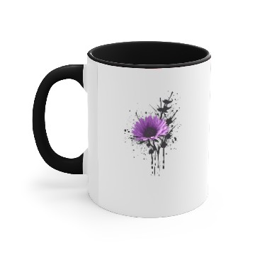Discover An violet aster flower ink drawing Accent Mugs