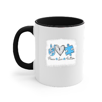 Discover Peace Love Autism Accent Mugs