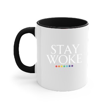 Discover Stay Woke (reverse) Accent Mugs