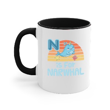 Discover N Is For Narwhal Accent Mugs