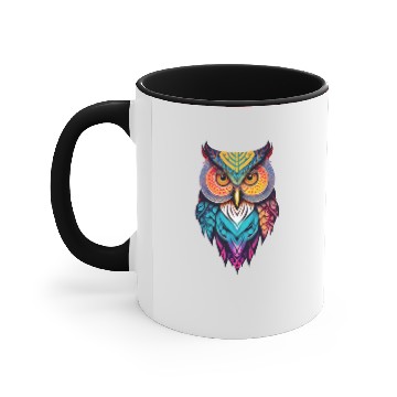 Discover Whimsical Batik Owl Faces Accent Mugs